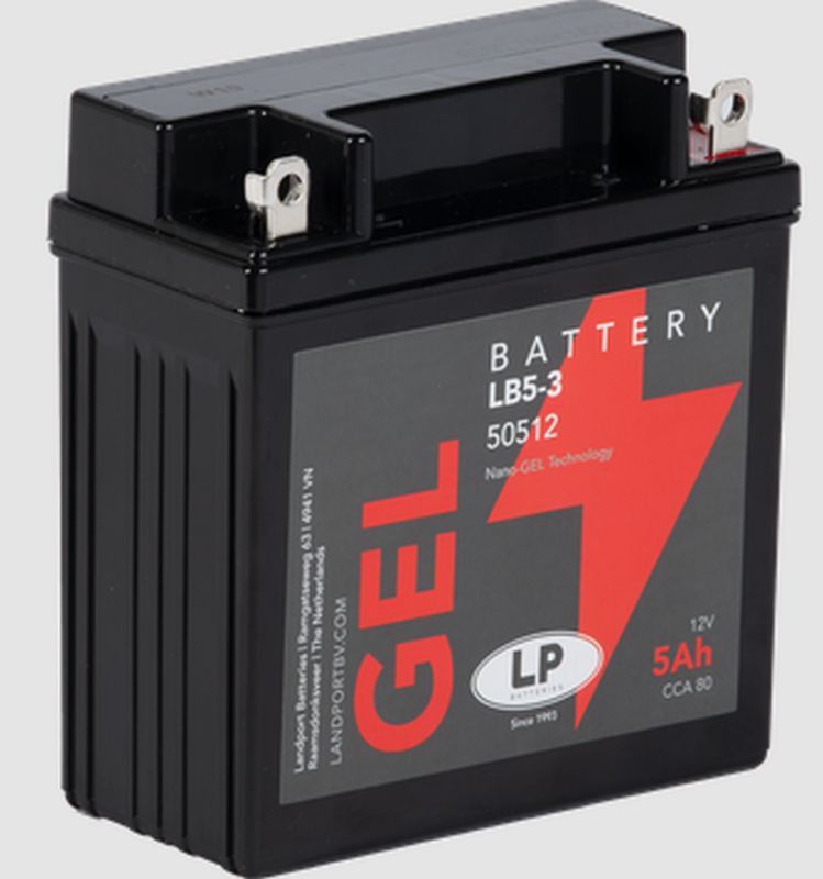 LANDPORT akumulátor gelový GB5L-B (MG LB5-3) 12V 5AH 119X60X128mm bezúdržbový - nabitý (12) - nahrazuje GB5LB L (MG LB5L-B;GB5-3;GB53 L)
